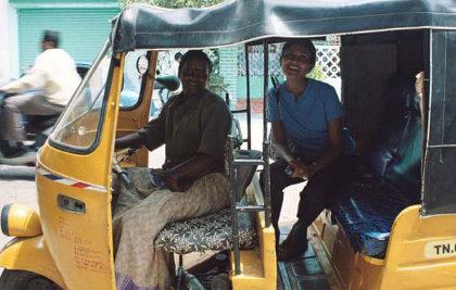 Taken in 2005 and she is still the only female auto driver I have ever seen